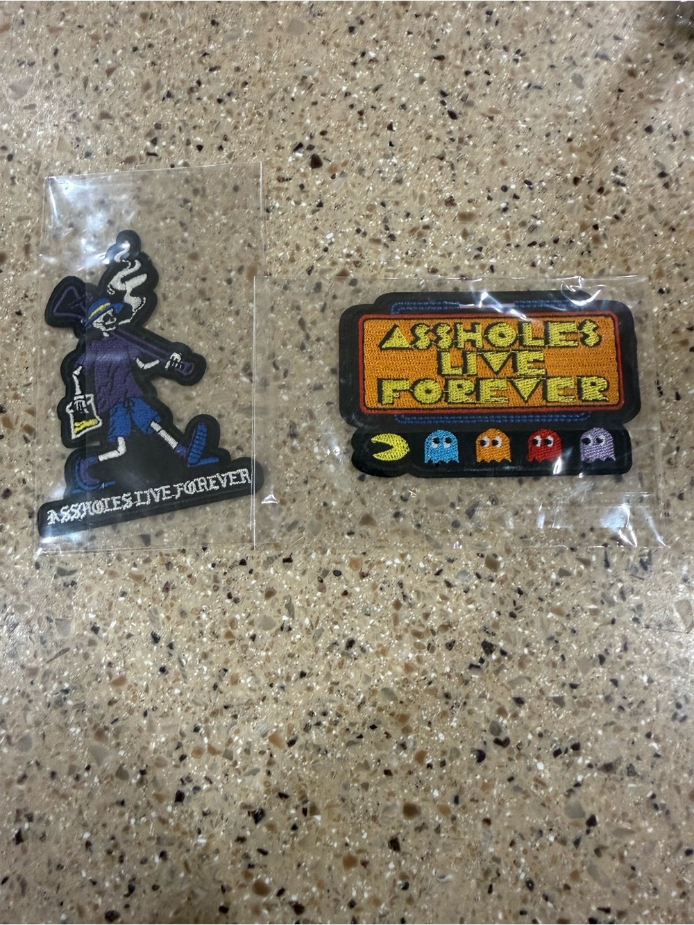 Assholes Live Forever Patch Set - Embroidered Iron-On Patches